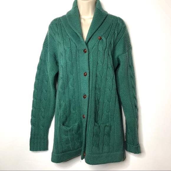 teal chunky cardigan